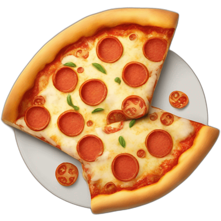 Chat sur une pizza emoji