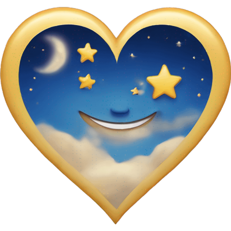 Heart emoji with moon and star emoji