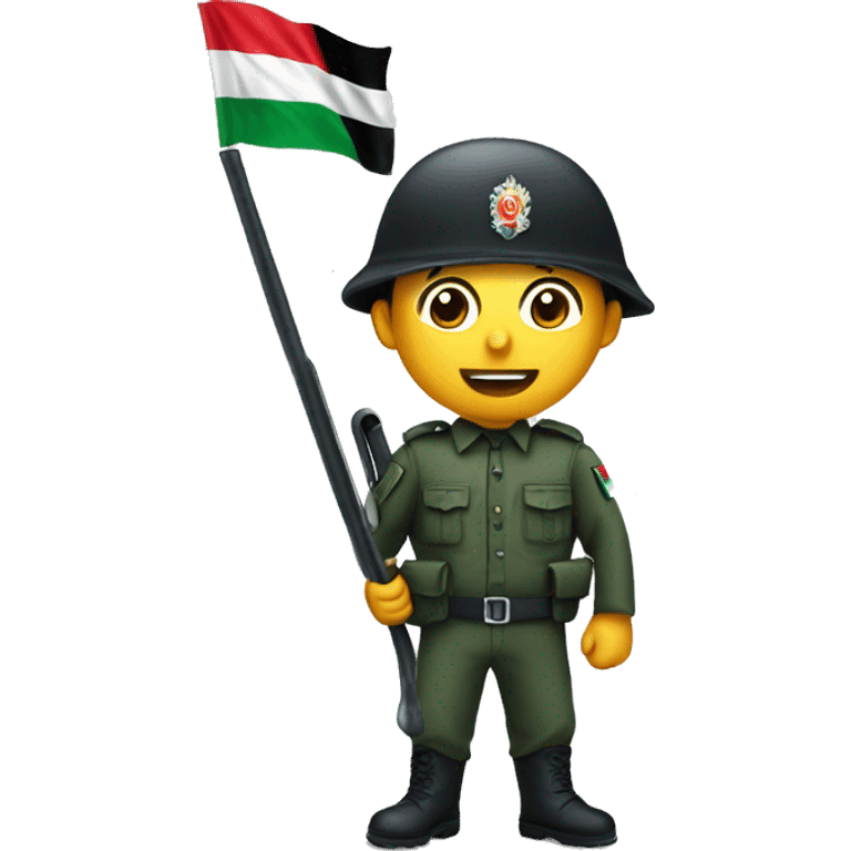 Palestinian gendarme holding baton emoji