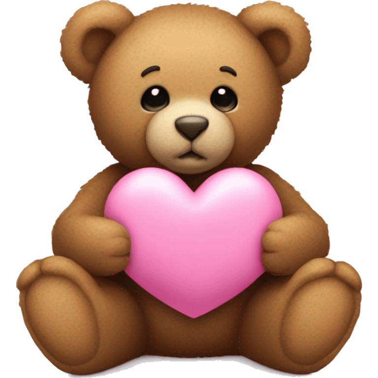 small teddy bear holding pink heart  emoji