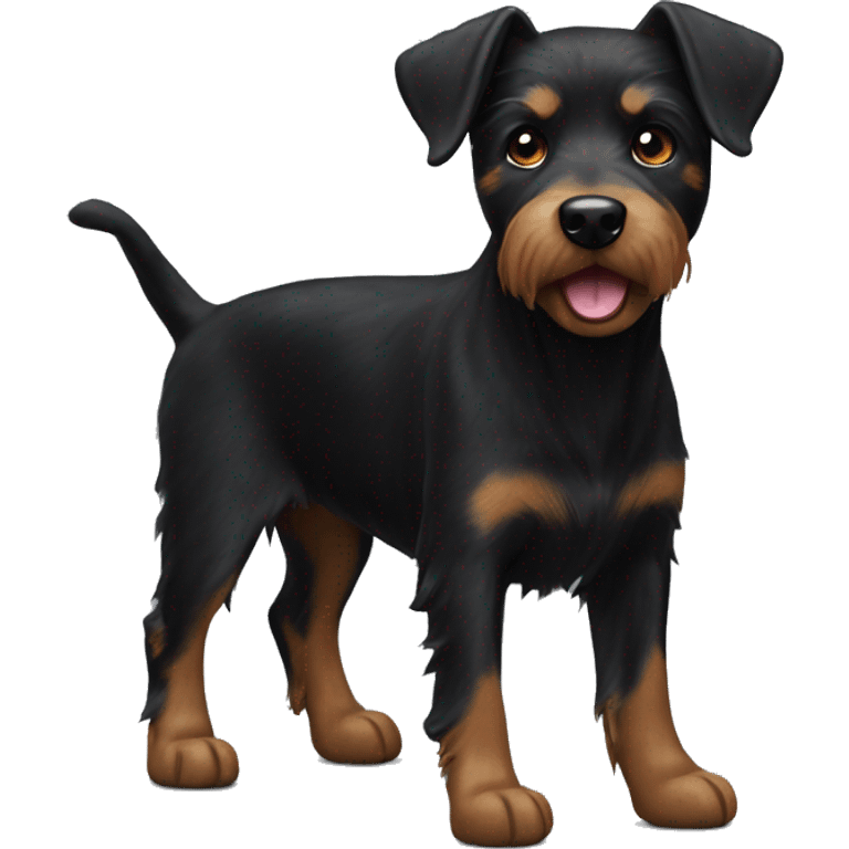 Black jagdterrier dog emoji