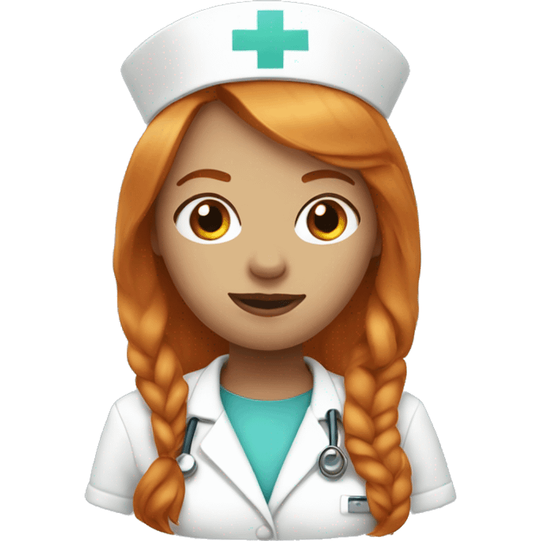 Gingerhead nurse with nose piercing and bangs emoji