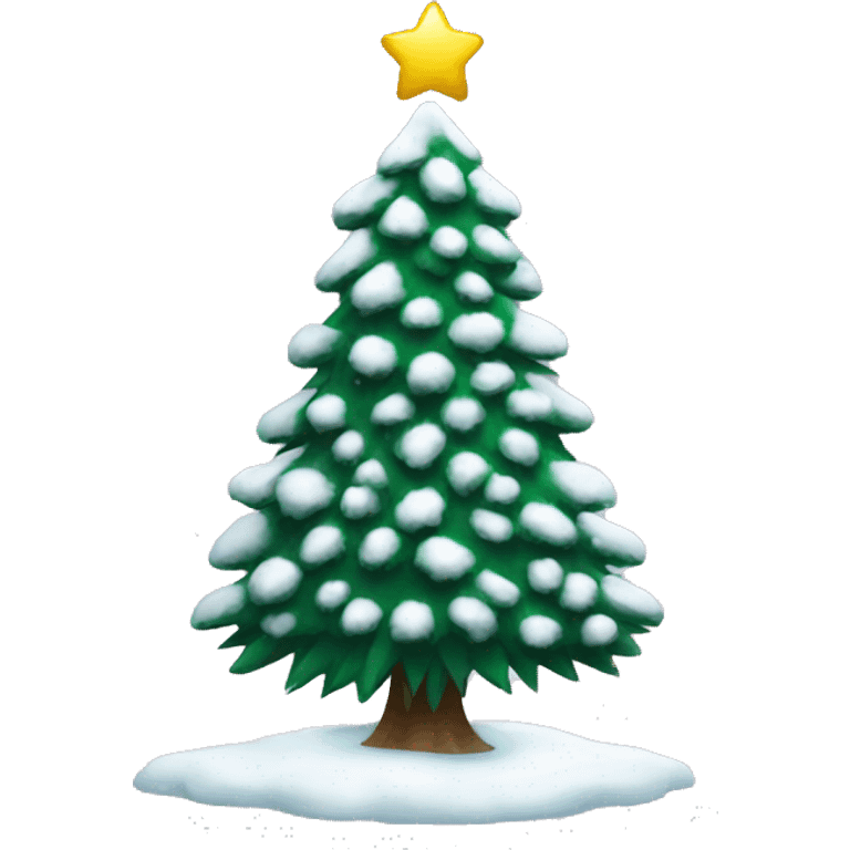 christmas tree with snow emoji