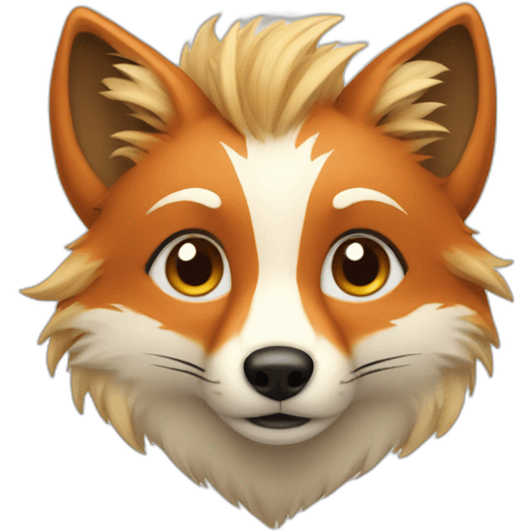 Fox With beige head hair emoji