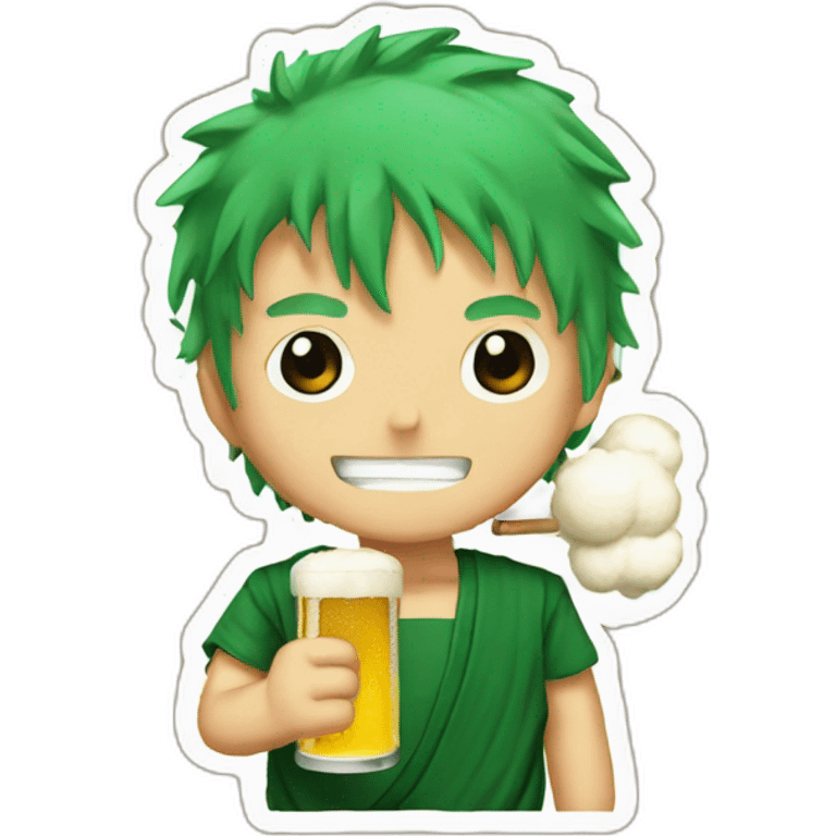 Zoro whit beer emoji