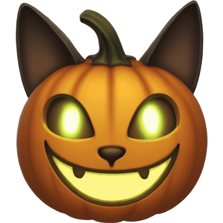 Cat glowing Jack-o-lantern emoji