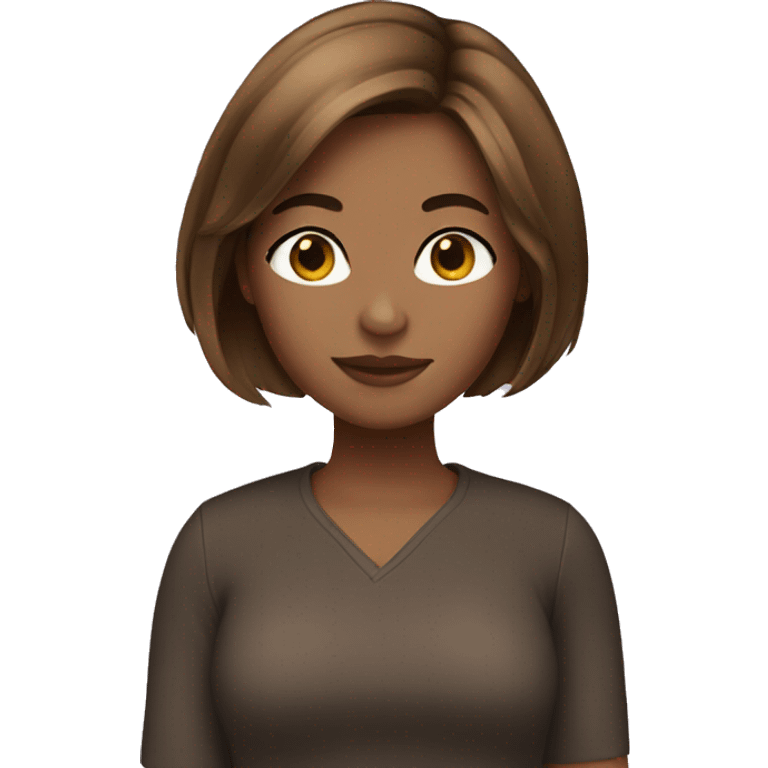 Girl brown hair bob emoji