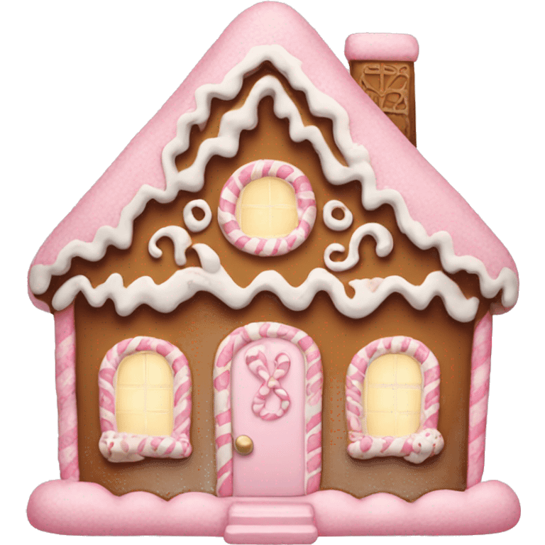 light pink gingerbread house emoji