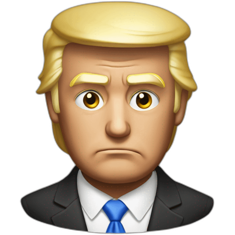 Trump with a mean mug emoji