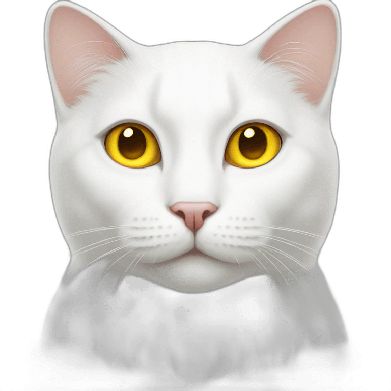 white cat with yellow eyes emoji