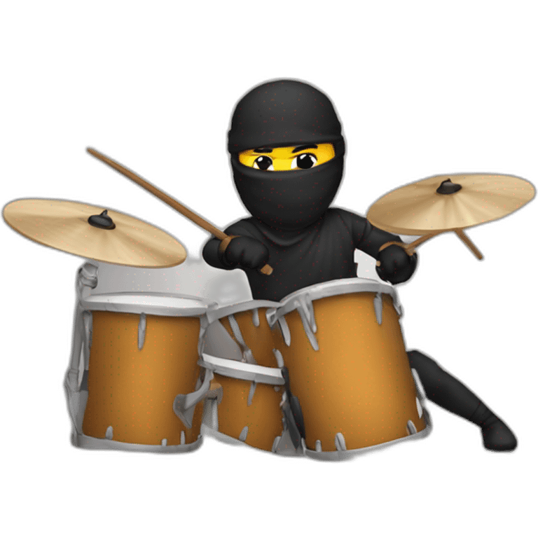 A ninja doing drums emoji