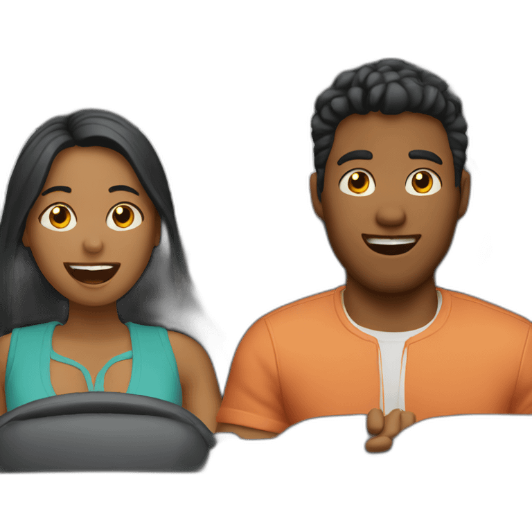 couple singing in the car emoji