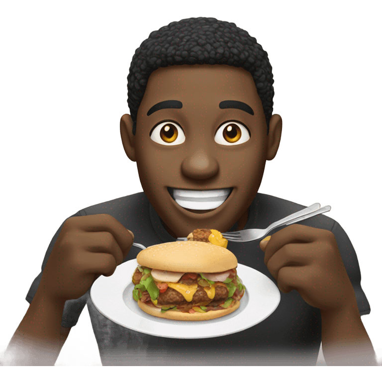 Black guy eating  emoji