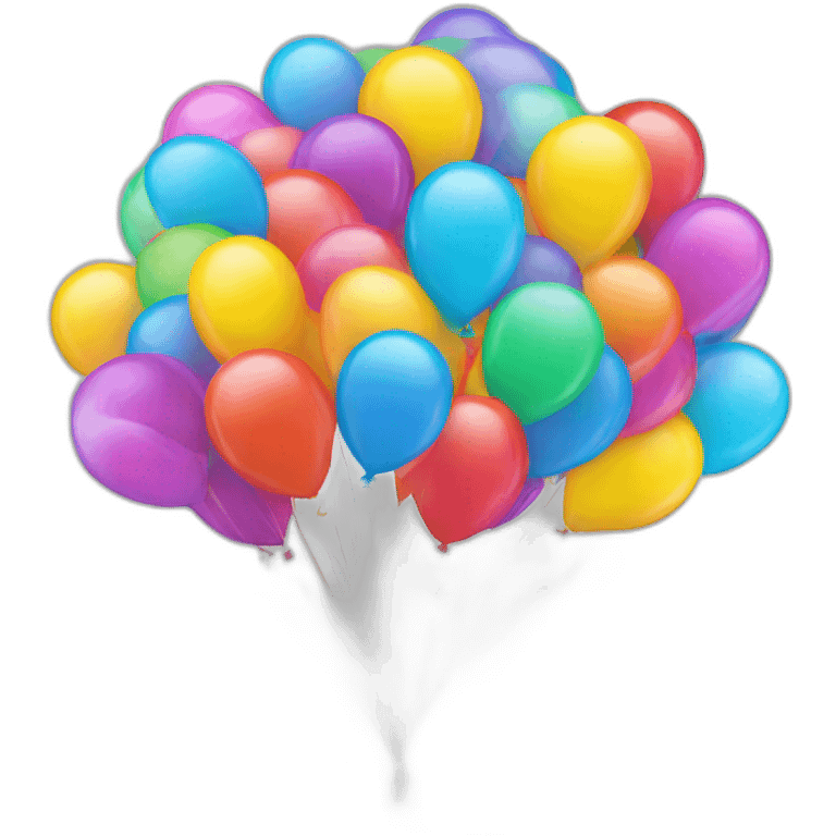 10 balloons mixed color emoji