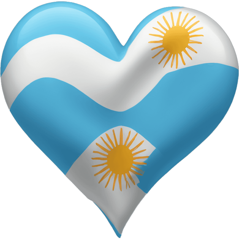 Un corazon con la bandera argentina  emoji