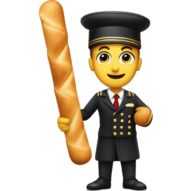 a twisted bread stick dressed as a bellboy emoji