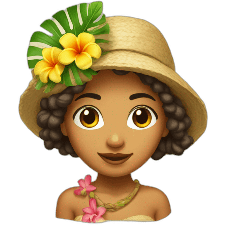 Tahitian girl cocktail island emoji