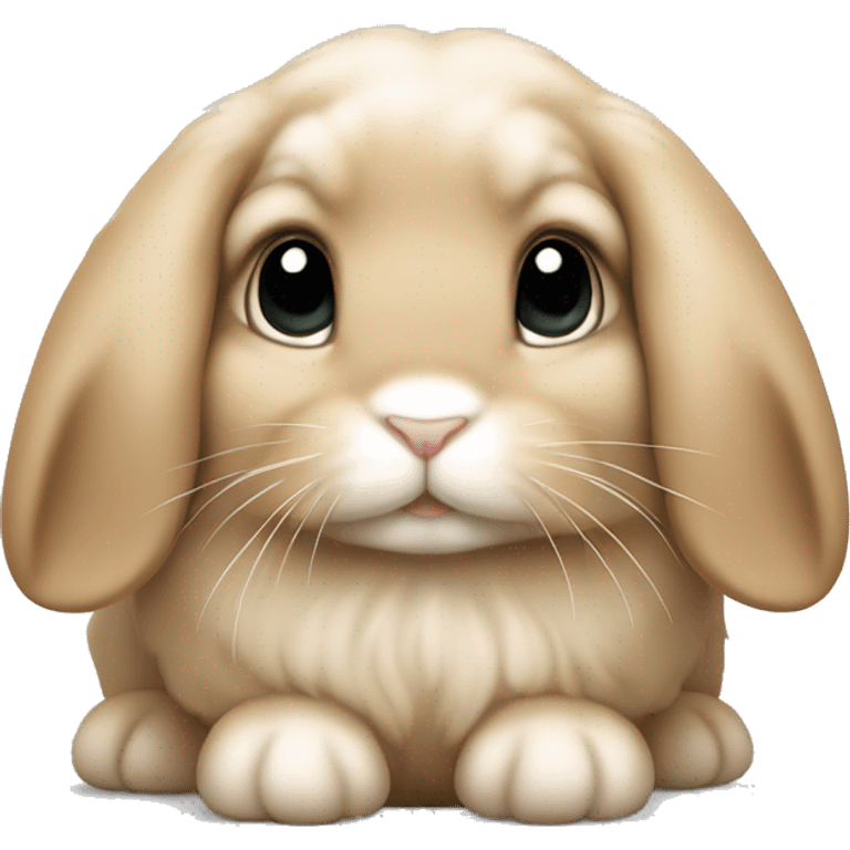 Adorable tan holland lop bunny emoji