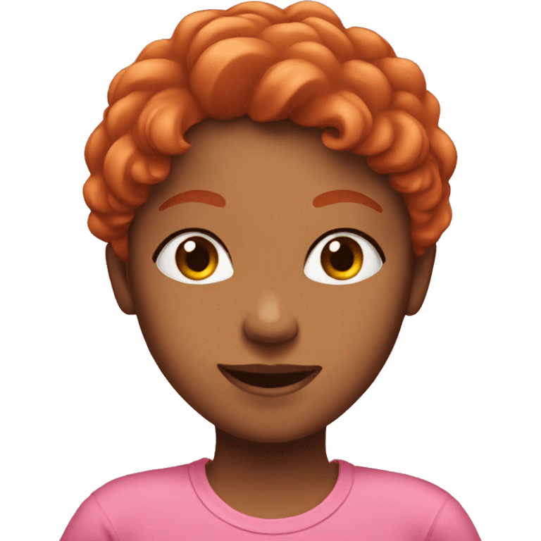 A girl with red hair in a pink T-shirt  emoji