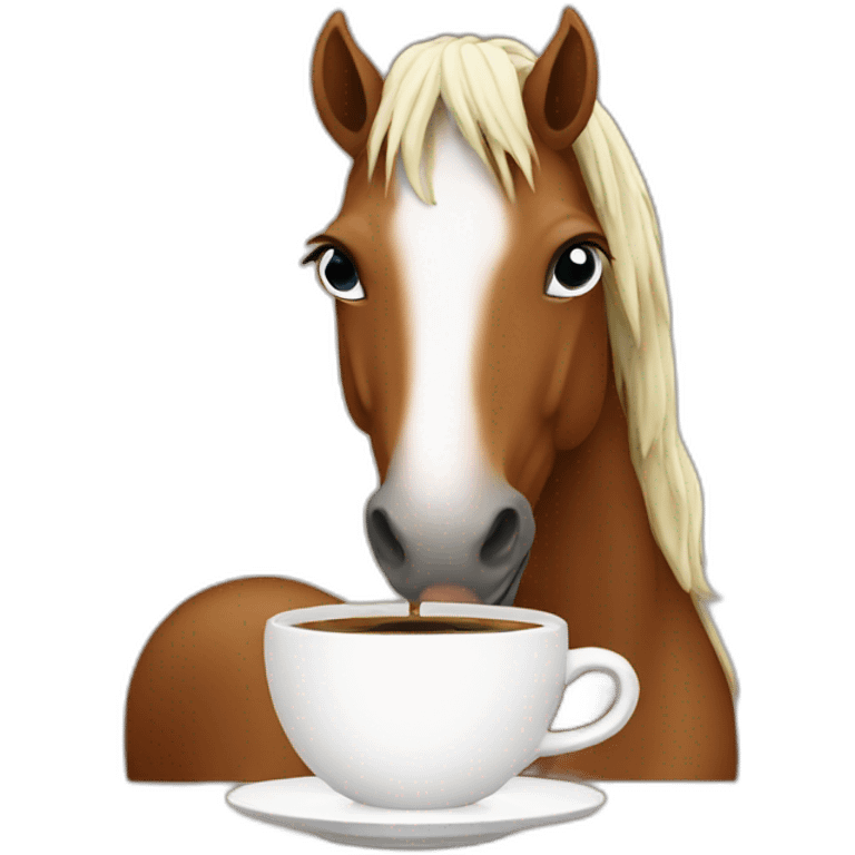 horse with coffee emoji