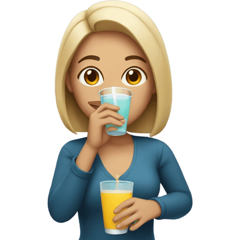 Woman taking a drink emoji