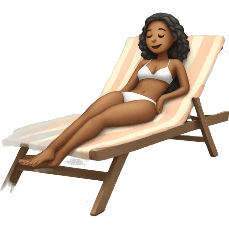 A girl sunbathing  emoji