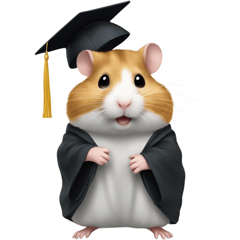 Hamster wearing graduation gown  emoji