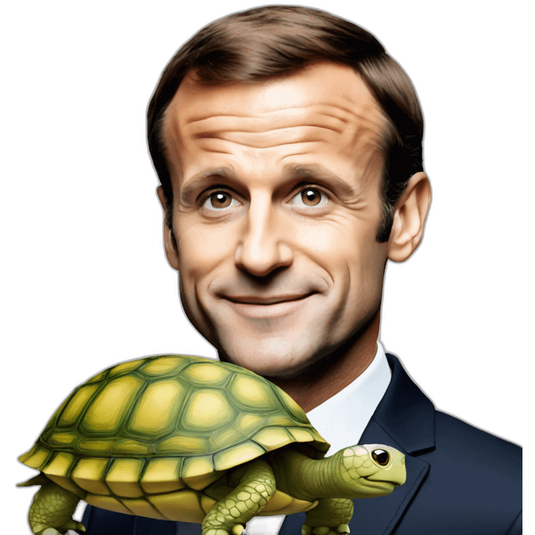 Emmanuel Macron on turtle  emoji