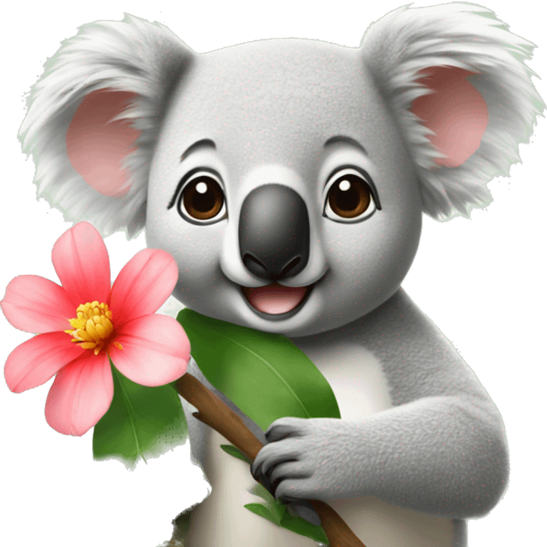 Koala met een bloem emoji