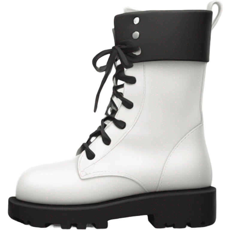 Platform WOLFE High boots white leather emoji