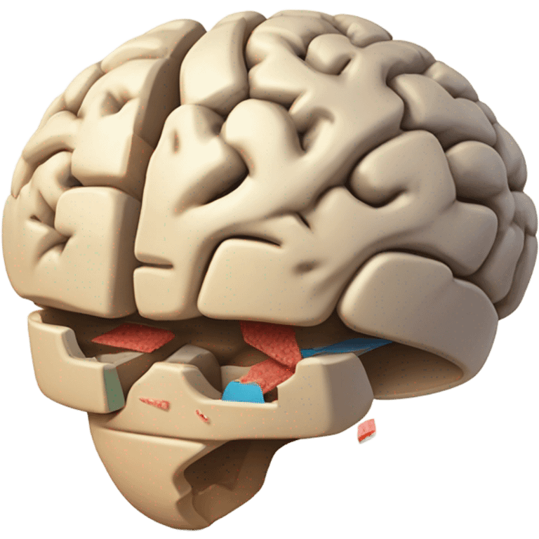 Brain which has been rotting tired and band aided from studying medicine emoji