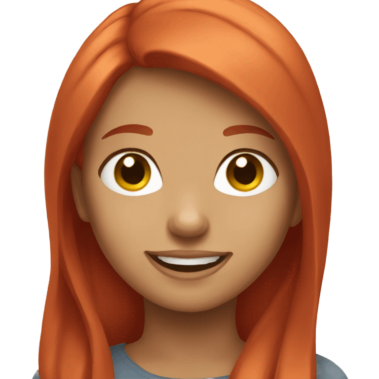 girl with red hair smile emoji