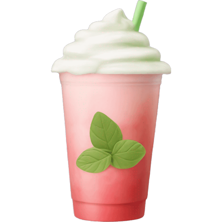 An iced strawberry matcha latte  emoji