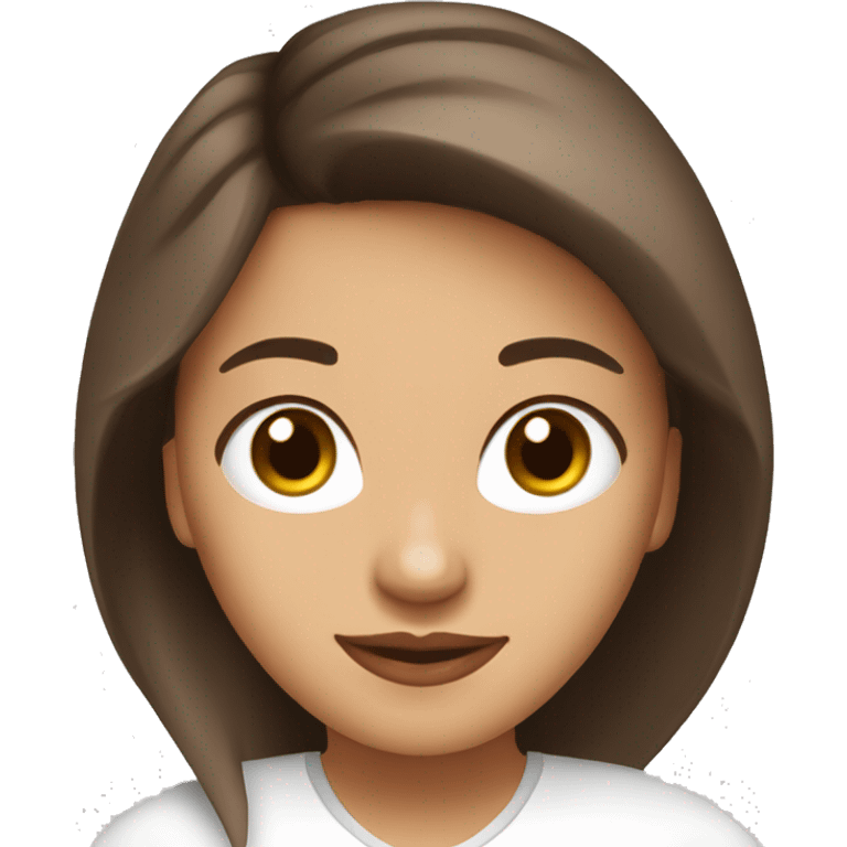 Chica blanca,cabello café y ojos cafés  emoji