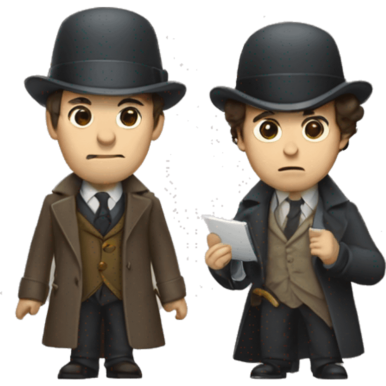 Sherlock Holmes and Watson investigating at a crime scene emoji