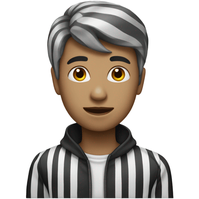 Person with black and white stripes emoji