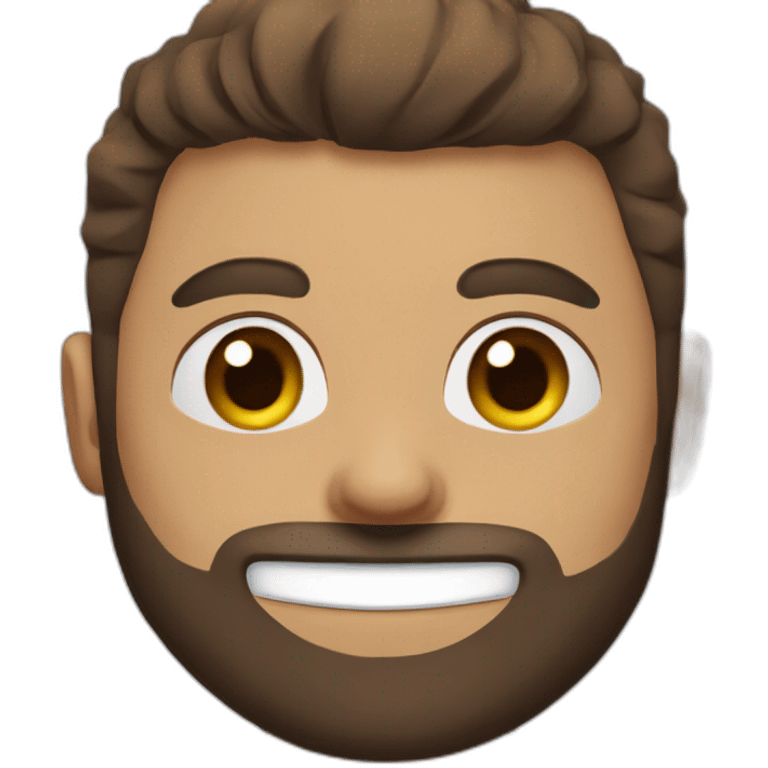 Benoît brown hear brown beard blue eyes badminton player emoji