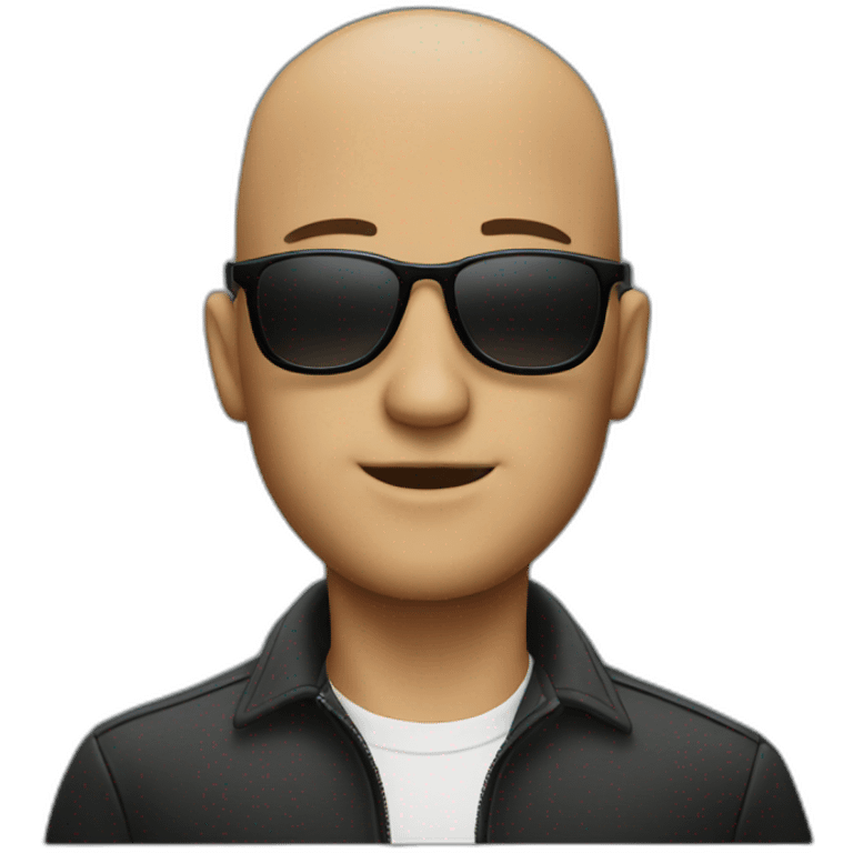 A bald guy with sunglasses smoke emoji