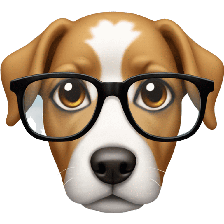 Dog wearing glasses  emoji