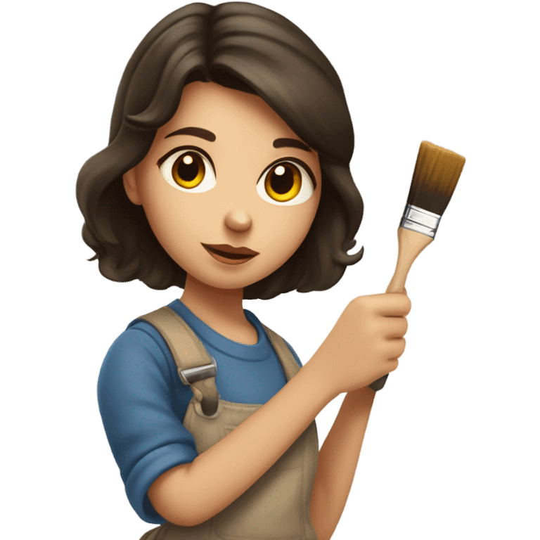 Brunette girl painting  emoji