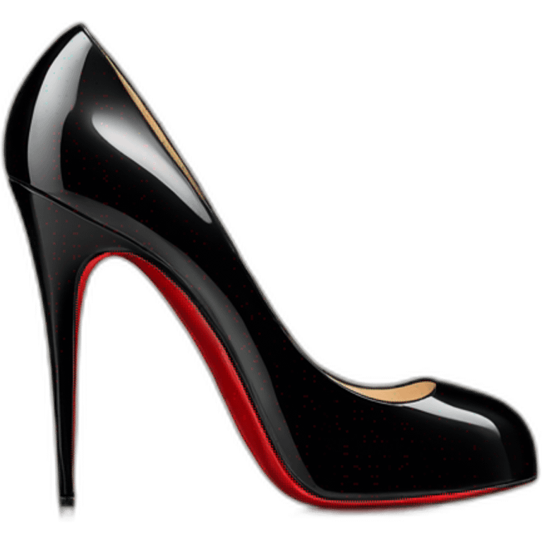 High heel black patent louboutin emoji