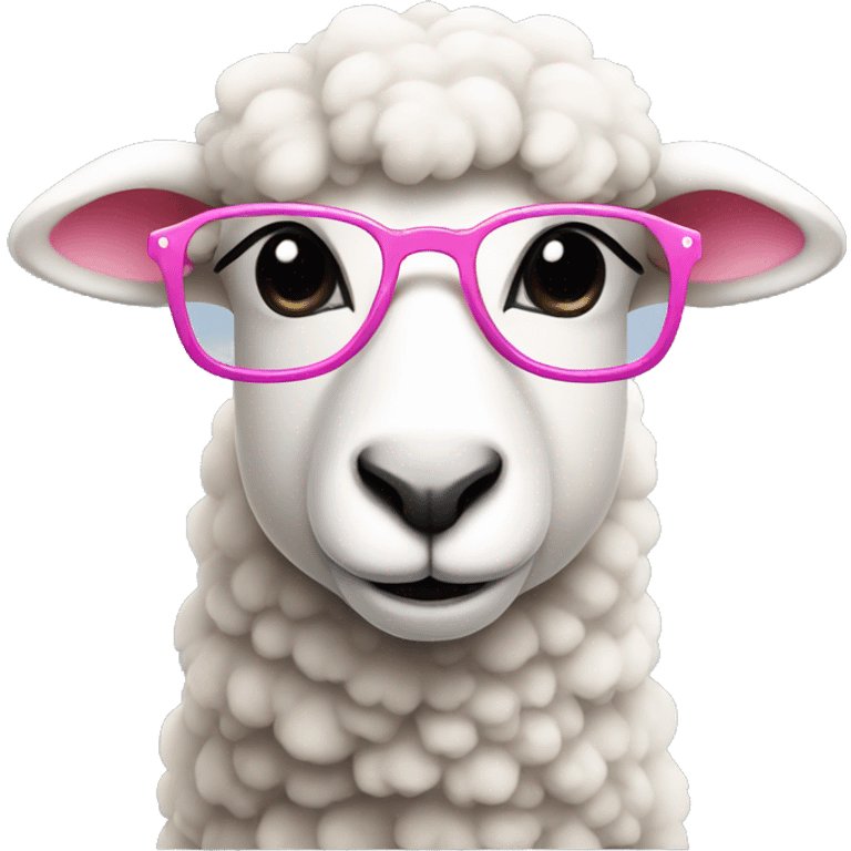 sheep in pink glasses emoji