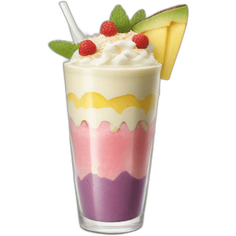 layered smoothie with coconut drizzle emoji