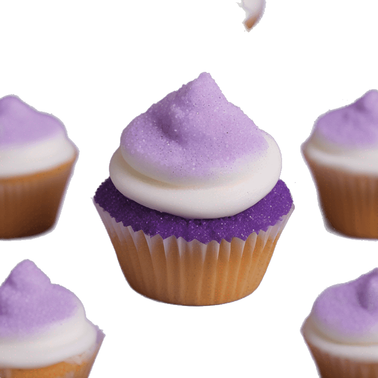 ube cupcake with ube cupcake crumbs on it emoji