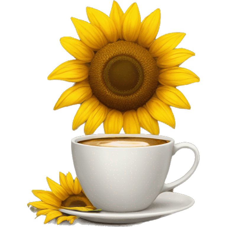 sunflower drinking coffee emoji