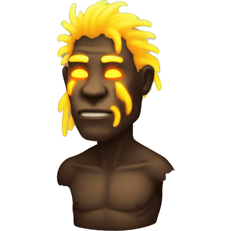 primitive man glowing neon highlights emoji