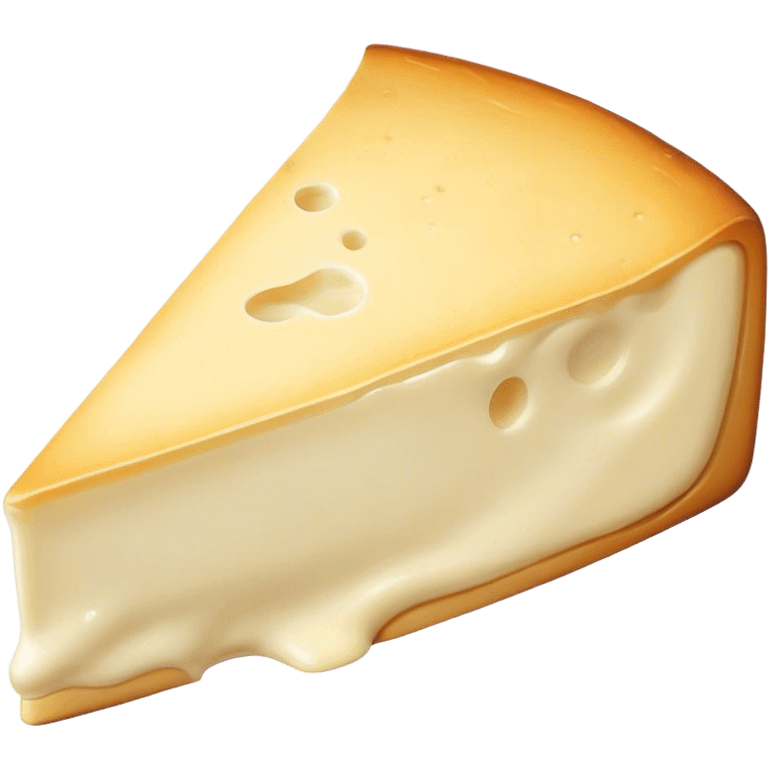 Cinematic Realistic Brie Cheese Emoji, featuring a creamy, soft-ripened cheese with a delicate rind rendered with lifelike detail and inviting, natural lighting. emoji