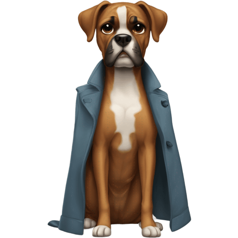 Dog boxer wearing coat emoji