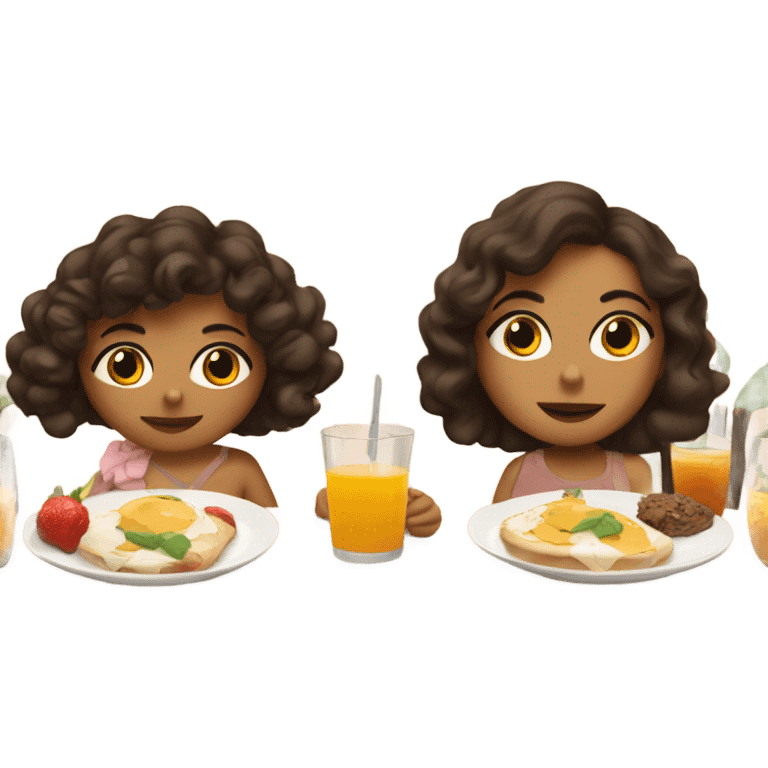 Two brown latinas being cute at brunch  emoji