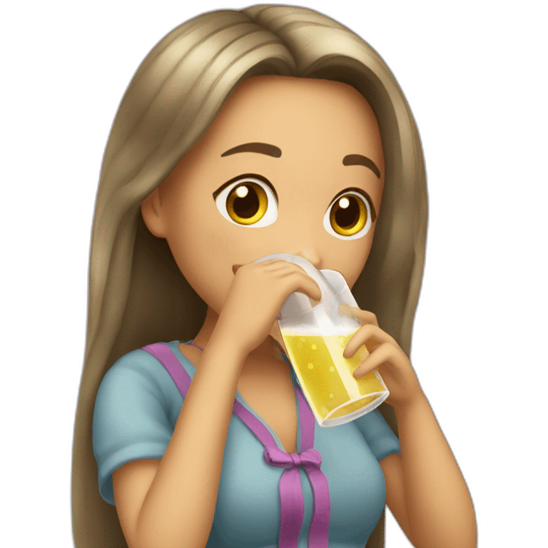 girl drinking shampagne emoji